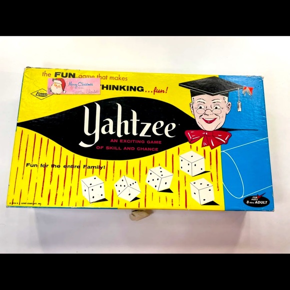Rare Vintage Yahtzee 1956 1961 1967 Lowe Game w Original pieces and dice - Picture 1 of 6